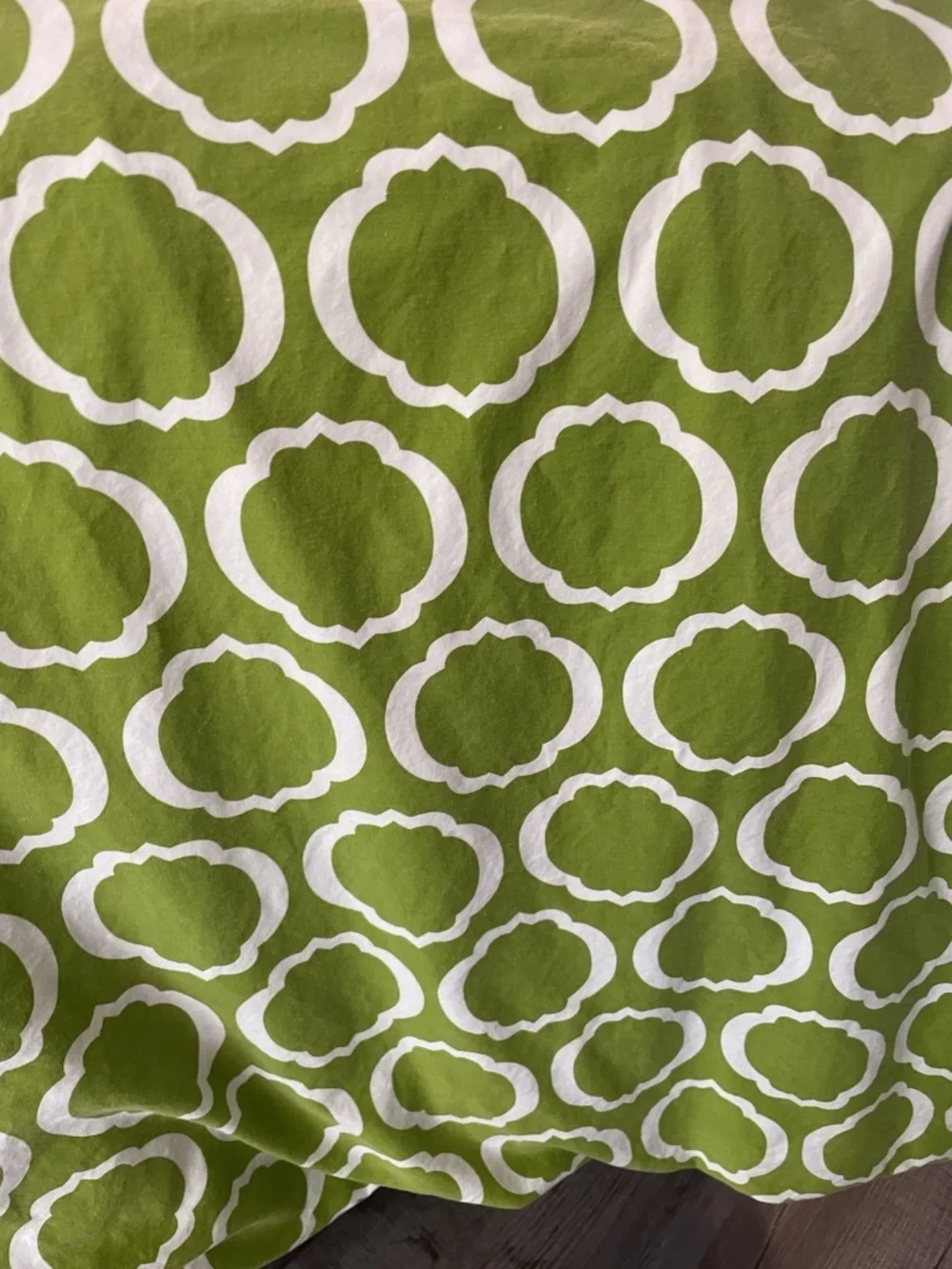 QUEEN Duvet/Shams Set Green Scroll 100% Cotton ~ Pacific Home Fashion